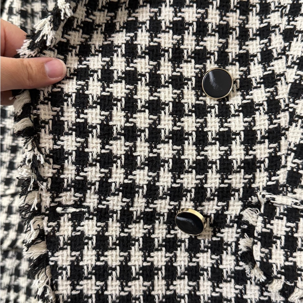 Talbots Tweed Houndstooth Double Breasted Blazer … - image 14